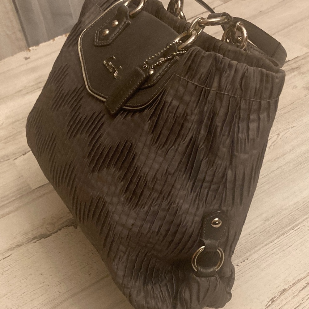Genuine Vintage Coach Ashley Gathered Satin Satchel  HOBO Handbag - Picture 7 of 17